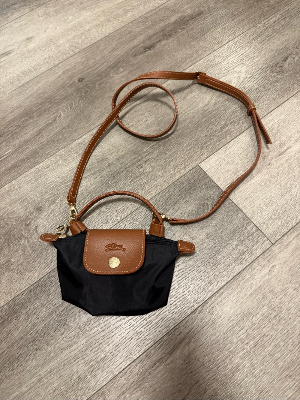 Longchamp Black Mini Pouch - Strap included